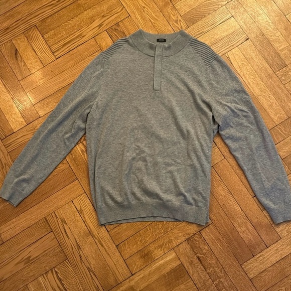 Hugo Boss Men's Quarter Zip-Up Gray Sweater XL - Picture 4 of 10